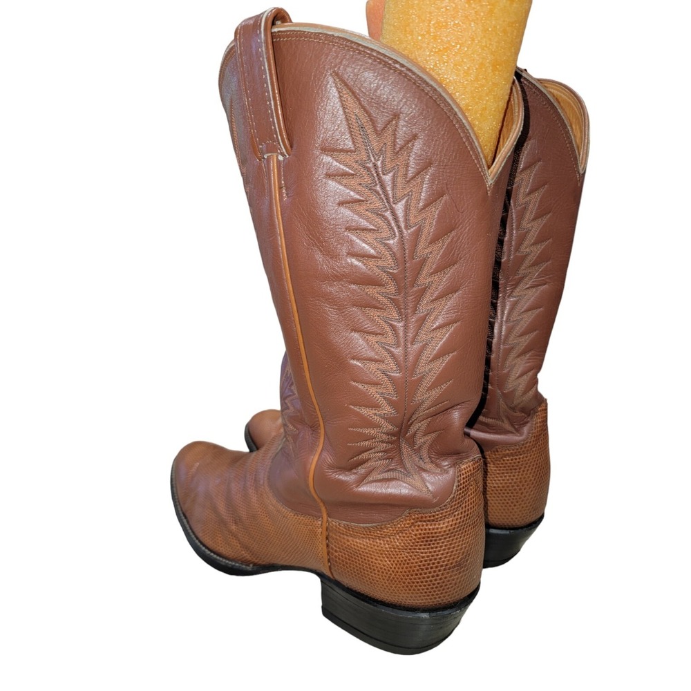 Tony Lama Mens Emilia Lizard Skin Brown Western Cowboy Boots 4811 Sz 13 B Exotic - Picture 4 of 12